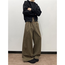 美式潮牌休闲工装裤男女宽松垂感vintage直筒裤K129-P53，男装工装外套，星座308B-2