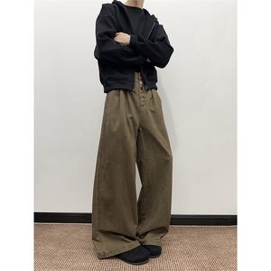 美式潮牌休闲工装裤男女宽松垂感vintage直筒裤K129-P53图片