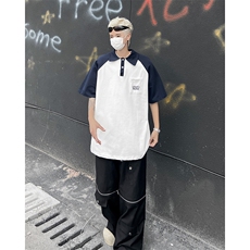 青少年短袖T恤学生男夏季学院风宽松薄款POLO短袖上衣，男装T恤，星座410-7