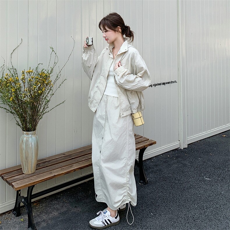 设计感防晒服工装风两件套女2025夏季新款韩系减龄半身裙时尚套装图片