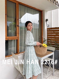 【美巾涵】春季新品 收腰碎花连衣裙,女装连衣裙,美巾涵