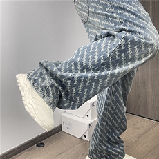 网红牛仔裤男字母牛仔裤高街风P50Y7061，男装牛仔裤，星座1112-1