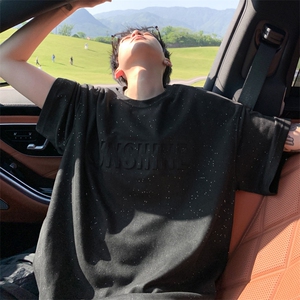 ！2024夏季男士钢印星空麂皮绒短袖T恤潮牌半袖TL341特P28图片