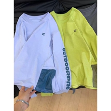高品户外运动休闲长袖T恤速干拼接字母骑行服打底衫男女A1182-P55，男装T恤，星座1505