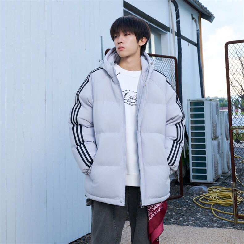 冬季潮流条纹五防立领加绒加厚棉衣情侣撞色棉服外套MY8899-p78,男装棉衣,星座610B-1