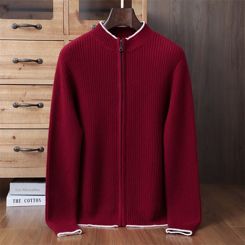 时尚男士加厚羊绒开衫外套品质35%羊绒材质保暖舒适经典设计男装，男装羊绒开衫，榆莲羊绒