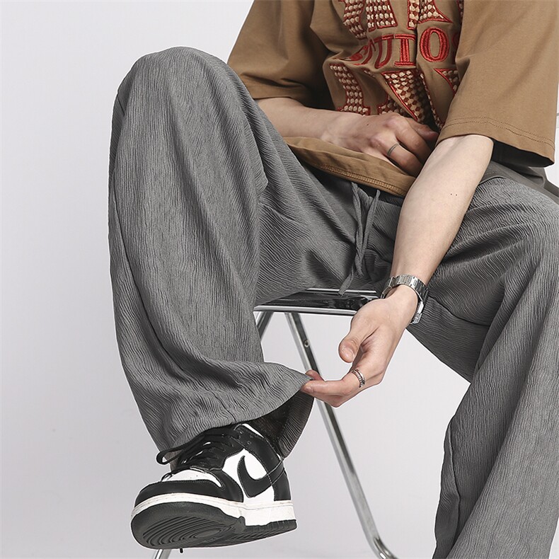 XZ904-KZ01-P45-控65-肌理纹冰丝休闲长裤，男装休闲裤，星座904