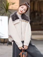 90白鸭绒羽绒服外套女2025年冬季新款大毛领翻领休闲羽绒服女，女装羽绒服，沁沁公主