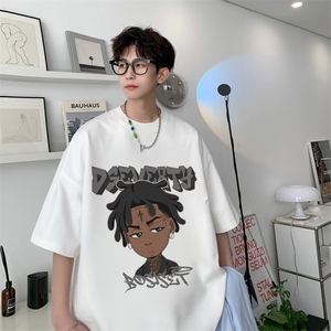 重磅vibe风高街短袖t恤男 复古印花七分袖体恤 XZ514-2-1292-P28图片