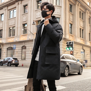 时尚长款连帽中长款修身纯色团体团建服班服可印花羽绒服 有差价图片