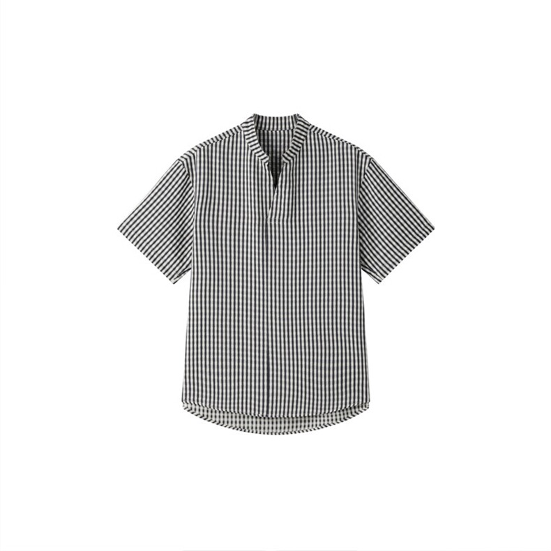 夏男立领格子衬衫男休闲宽松休闲衬衣轻熟风A236-82560-P60,男装衬衫,电商A236