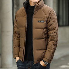 冬季男士立领休闲上衣新款中年宽松免烫羽绒服男装厚款保暖外套，男装羽绒服，电商B212（原钱塘6029）
