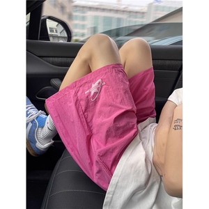 美式多巴胺风夏季休闲薄款短裤男女潮宽松五分裤情侣DKA10-P27图片