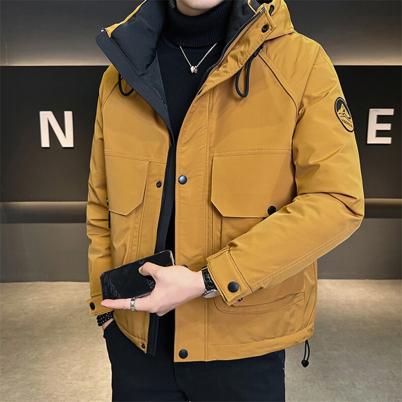 新标90鹅绒服2025年连帽机能潮流保暖羽绒服男YR6061-P270，男装羽绒服，电商D240-242