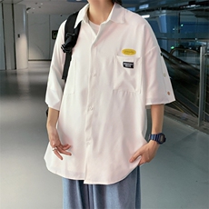 短袖衬衫夏季男宽松半袖dk制服上衣男装薄款港风的外套CS060-P30，男装衬衫，星座308B-1