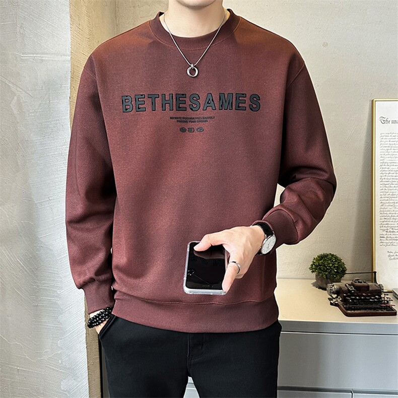 卫衣男士秋季2025新款美式复古潮牌打底衫休闲外套A313-6605-P75,男装T恤,电商A313