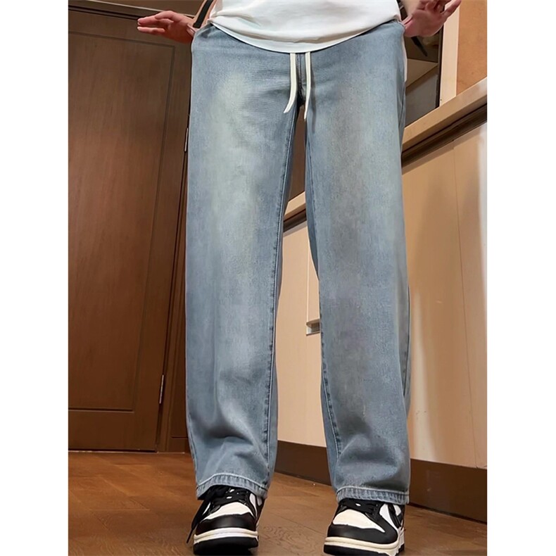 K202-P55控78美式宽松凉感冰丝水洗牛仔裤男夏季薄款休闲裤，男装休闲裤，星座218-5