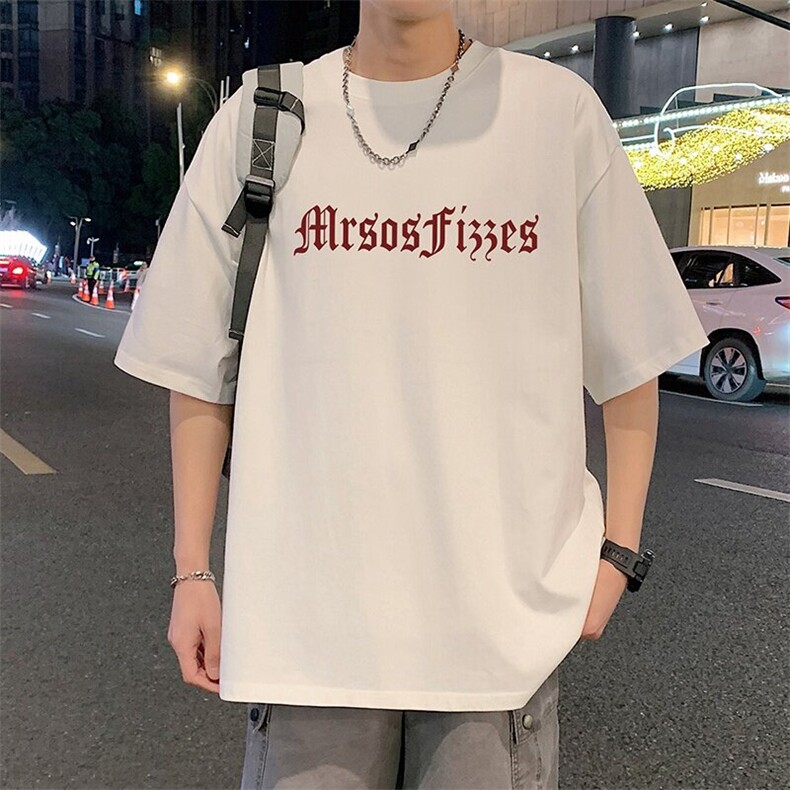 T817宽松短袖T恤男夏季2025新款半袖港风chic潮牌男生体恤衫,男装T恤,星座304A-1