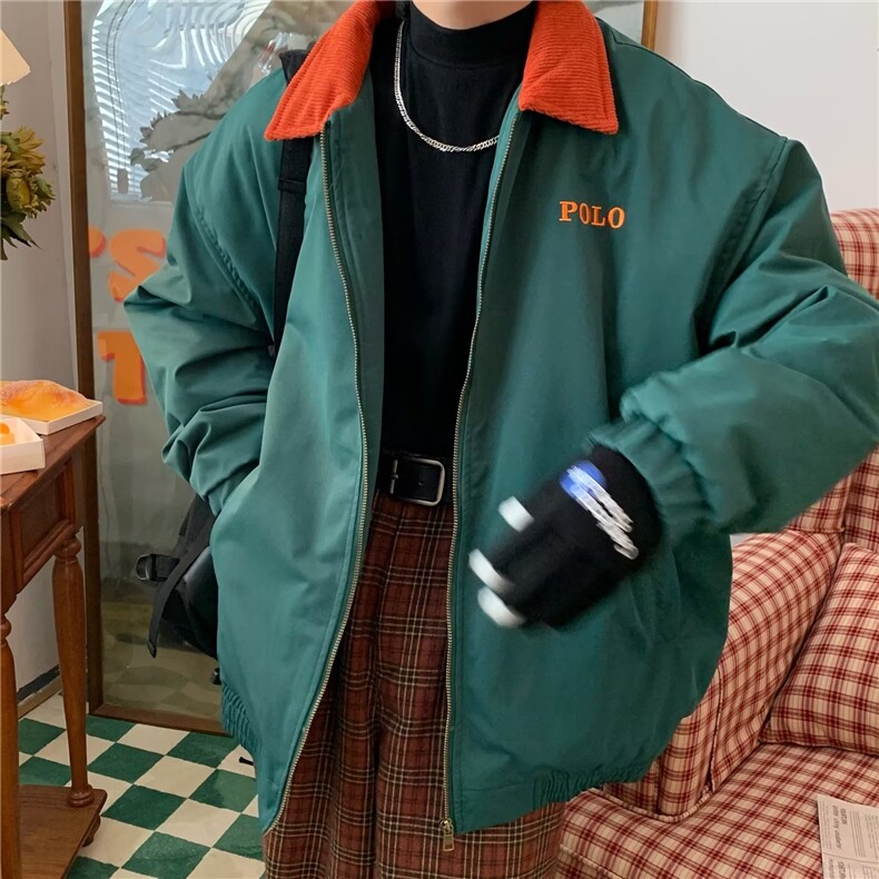 简约潮男纯色新款长袖青春流行翻领外穿夹克文艺秋冬ins宽松型,男装夹克,星座1210-1