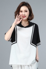 T恤时尚潮流舒适短袖2021年夏季连帽宽松休闲气质，女装T恤，叶笙衣