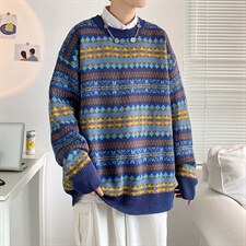 2024秋冬新款针织毛衣男韩版时尚青年毛线衣条纹A161-2-M2067-P65,男装针织衫/毛衣,电商A161-2