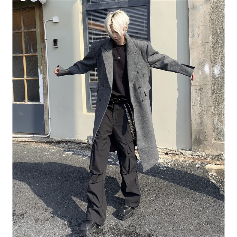 网图毛呢大衣男中长款过膝呢子外套DY13-P128控168,男装毛呢大衣,星座403（原603-1）