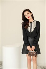 2022新款春装：欧根纱拼接小衫，其它，咔绣