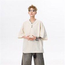 现货夏新男高品质大码宽松短袖T恤V领打底衫513DT3536P33，男装T恤，星座513