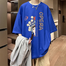 京剧脸谱华夫格t恤男短袖男大码五分袖酒店风HT73161-P22，男装T恤，电商A040