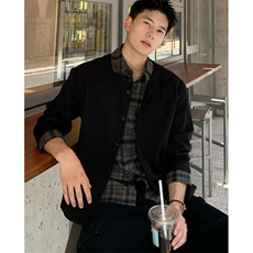 秋季美式复古风假两件拼接衬衫领卫衣夹克开衫外套JA6767，男装夹克，星座1116A（原606A-3）