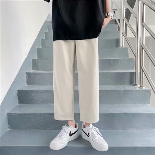 直筒小西裤男九分裤夏季韩版潮流宽松休闲裤垂感西装裤女X03-P35，男装西服套装，星座1008-1