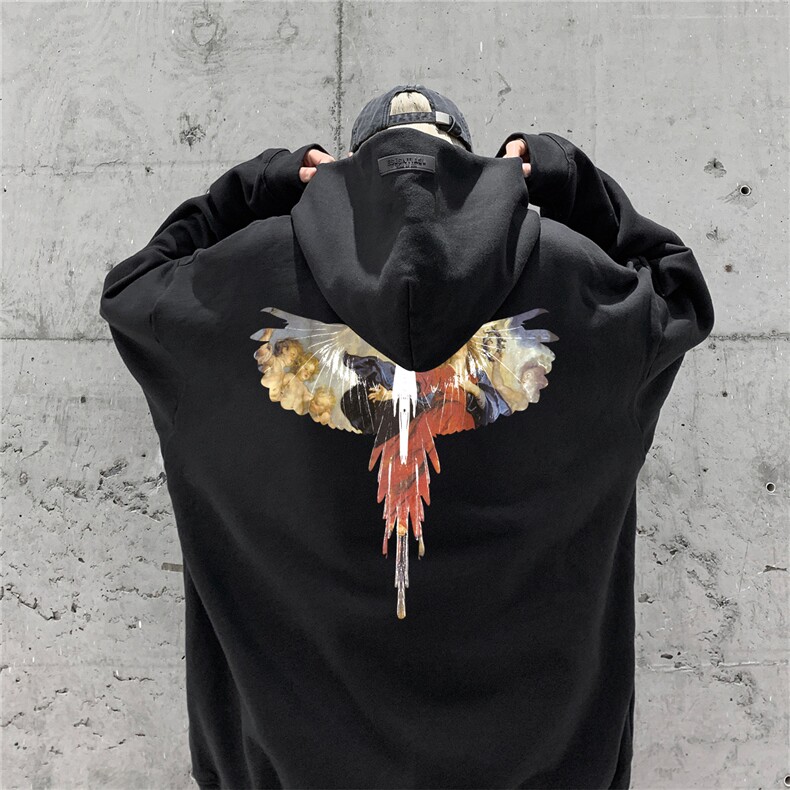 供抖音丶重磅高品棉350克排扣连帽翅膀卫衣LW6099-特p58控78图片