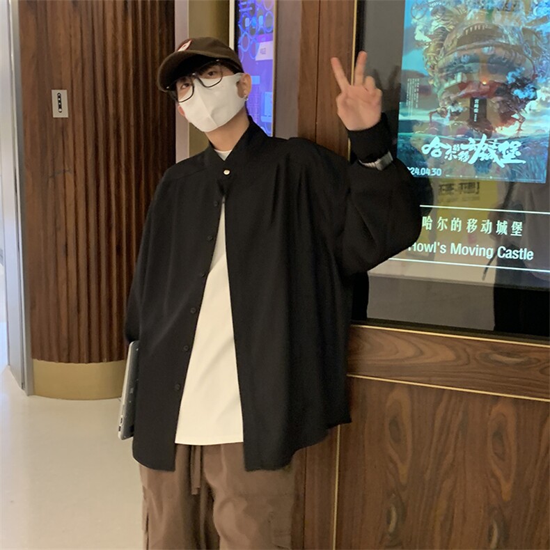 特P40 无差价新款秋季时尚百搭潮流长袖衬衫-HC2285 港风图片