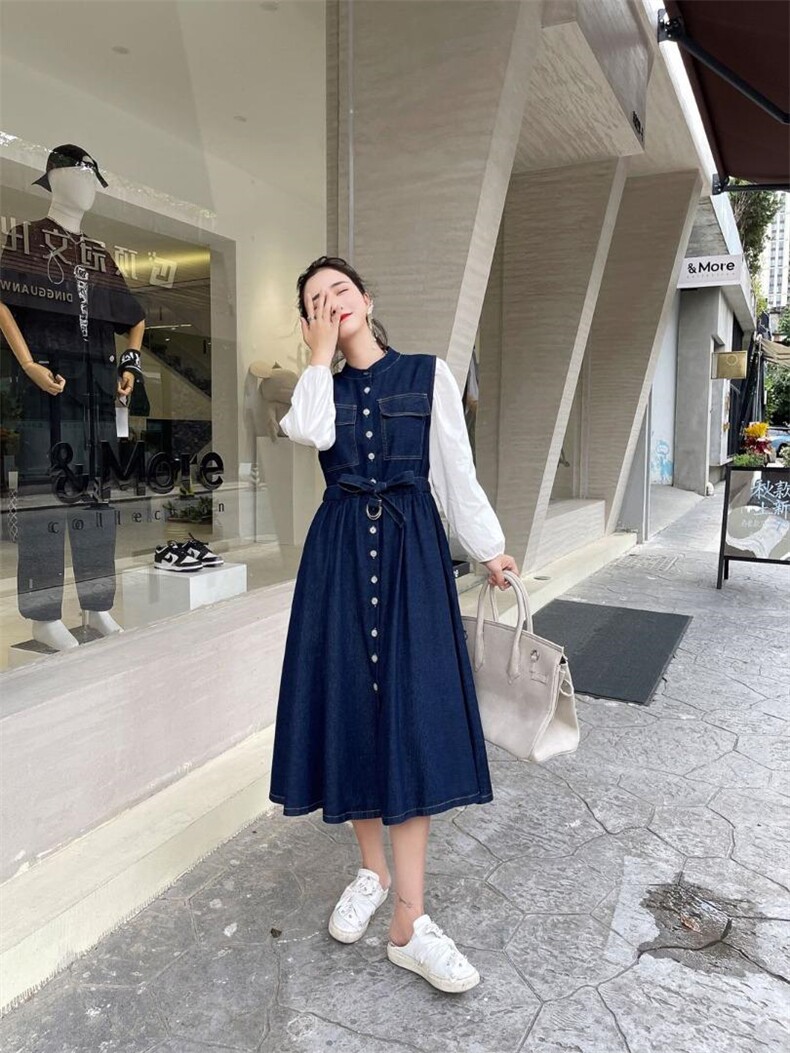 牛仔背心裙两件套，女装背心吊带，Balance Studio