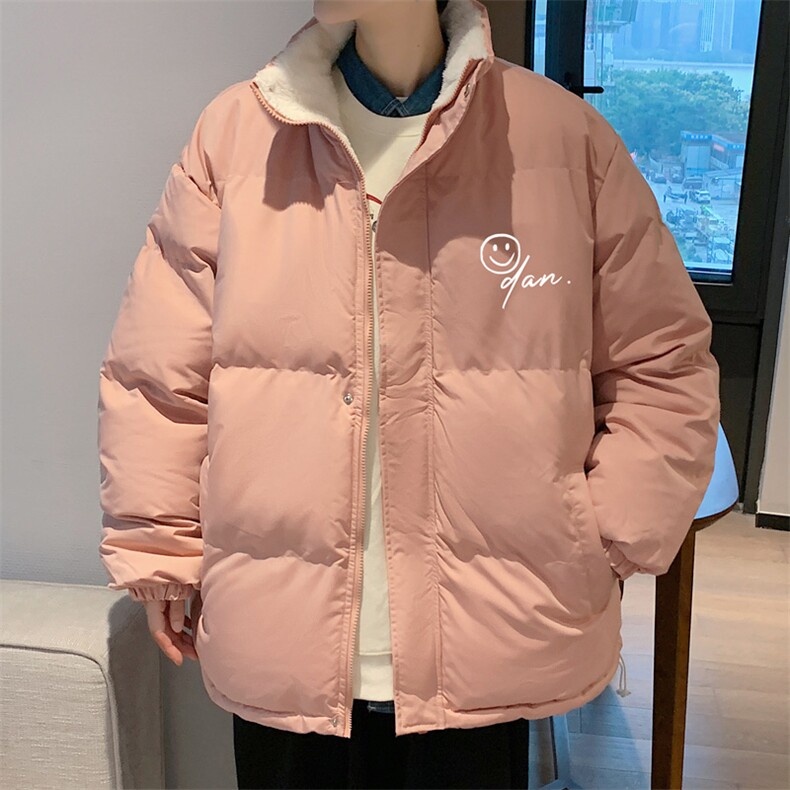 ！2023秋冬笑脸印花棉衣男保暖情侣棉服外套MY102特P78,男装棉衣,电商B220