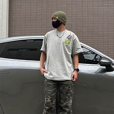 万针全刺绣工艺高品质260克双纱纯棉美式高街短袖T恤特P33，男装T恤，电商A486-1