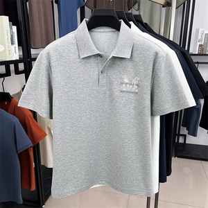 夏季棉短袖半拉链翻领POLO衫男T恤潮流品质上衣体恤男装图片