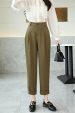 秋冬新款现货，休闲白搭小脚卷边西裤显瘦款，其它，艺尚丽人