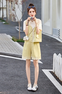 牛仔短裤套装女2025夏新款韩系高级感休闲洋气时尚减龄穿搭一整套图片