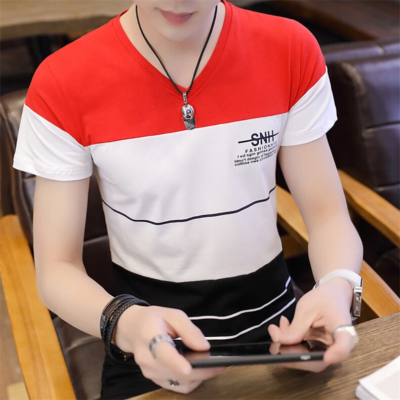 款6106男士短袖t恤V领夏季男装上衣服韩版潮牌打底衫夏装,男装T恤,电商D310（原电商305）