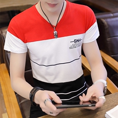 款6106男士短袖t恤V领夏季男装上衣服韩版潮牌打底衫夏装，男装T恤，电商D310（原电商305）
