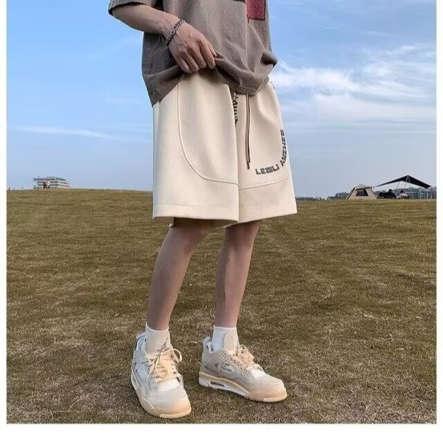 新款时尚简约流行潮流日系重磅贴标绿色工装短裤男大码夏季无品牌,女装休闲裤,星座1210-1