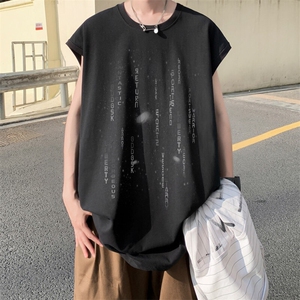 夏季外景新款创意印花背心男潮牌宽松大码坎肩无袖T恤BX00486/P25图片