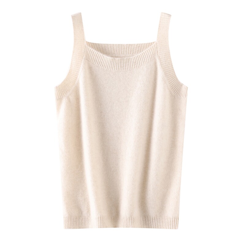 秋冬新款百搭气质圆领时尚时尚吊带背心，女装背心吊带，暖习羊绒