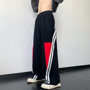 美式复古街舞运动裤男垂感休闲阔腿裤拖地裤子 XZ514-2-K1558-P63图片