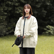 815A-MJ78632-58特秋冬纯色翻领外套夹克潮牌冲锋衣服女模，男装夹克，星座815A