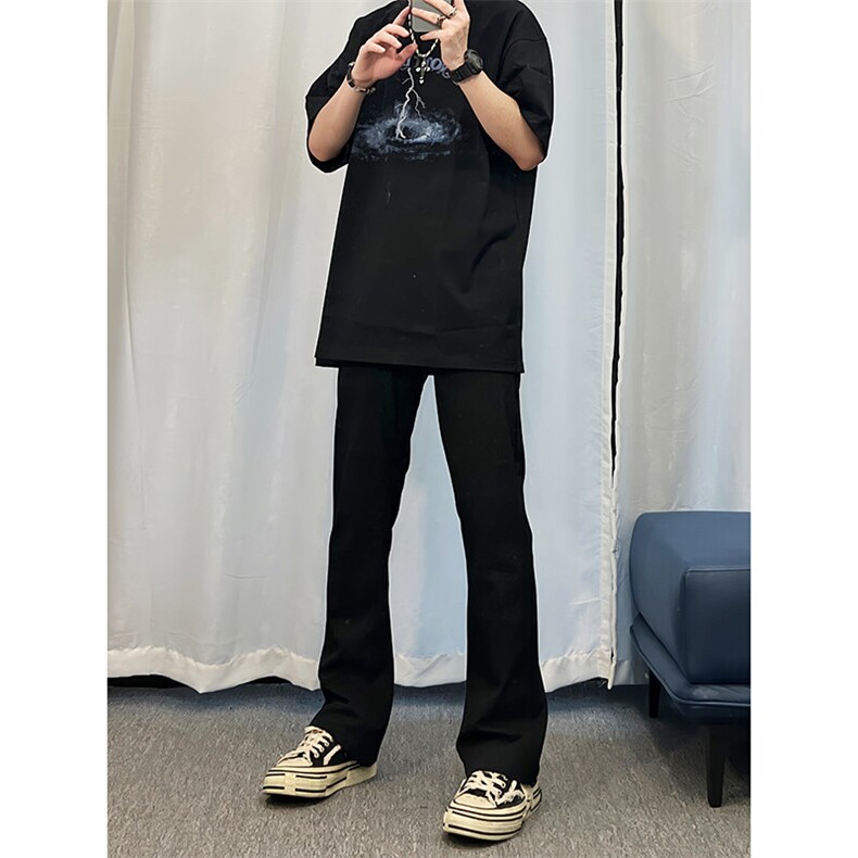 纯色cleanfit冰丝裤子马吉拉那不勒斯西裤高级感痞帅微喇西装裤,男装休闲裤,星座310A-4