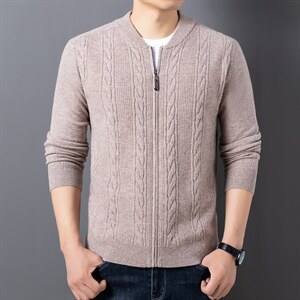 CA209131钱塘2020-2秋季新款商务休闲开衫中年男士羊毛衫P160图片