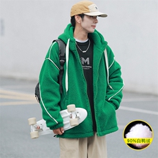 冬装学生加厚羊羔绒连帽外套潮简约羽绒服男女8153-P195控价268，男装羽绒服，电商A441-1
