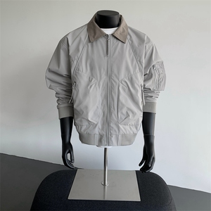 美式飞行员夹克男款解构弯刀短款外套廓形翻领棒球服JK02557-P72